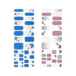 Fournisseur de bandes de gel semi-durcies pour ongles fabriquées en Corée, OEM ODM, motifs Papillon Jardin Bleu et Papillon Jardin Rose - Product Image 3
