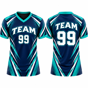 Camiseta de Béisbol de Primera Calidad con Cuello en V, Manga Corta, Impresión Sublimada, Absorbe la Humedad, 100% Poliéster, Diseño con Nombre de Equipo, Unisex para Adultos - Product Image 1