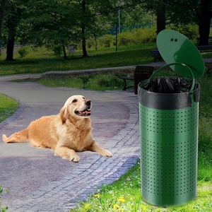 Contenedor de Basura Público Verde Resistente, Ecológico, de Metal, Perfecto para Aceras, Calles, Parques, Uso en Exteriores y Comunidades Urbanas - Product Image 3