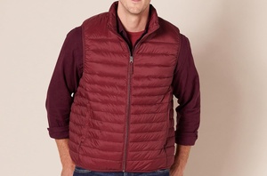 Gilet matelassé décontracté pour homme, très vendu, confortable, respirant, en polyester, pour l'extérieur, avec logo personnalisé, couleur rouge, prix abordable - Product Image 2