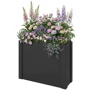 Black 2.6 X 1 X 2 ft Raised Garden Bed Galvanized Outdoor <b>Planter</b> <b>Box</b> with Gloves for Gardening for Vegetables Flowers Herbs - Product Image 1