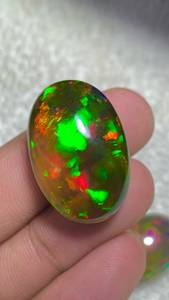 Opale d'Éthiopie naturelle, pierre précieuse en vrac, cabochon ovale, couleur feu, pour la fabrication de bagues, pendentifs et bijoux - Product Image 1