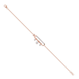 Bracelet à maillons diamantés avec pendentif multi-breloques - Product Image 3