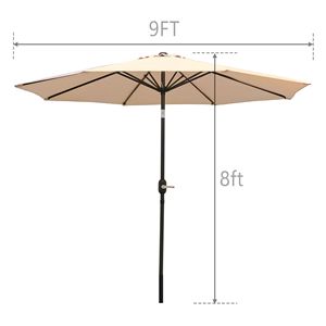 Ombrellone da Giardino in Alluminio da 2,7 m con Manovella e Funzione di Inclinazione - Product Image 2