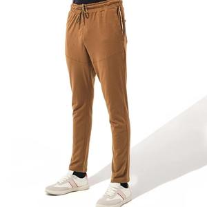 Men's Brown Cotton Sweatpants Elastic Waist Drawstring Casual Pants With Side Pockets Autumn Wear men's pants - Product Image 2