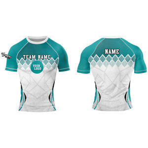 Maillots de surf à manches courtes sur mesure, protection UPF50+, séchage rapide, respirants, vêtements de sport de haute qualité, performance optimale - Product Image 3