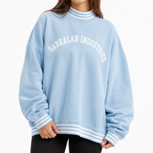 Nueva Llegada: Sudadera de Cuello Alto para Mujer, Felpa Suave de Algodón, Bordado Chenille Relajado, Producción OEM de Fábrica - Product Image 1