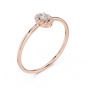 Oval & Round Cut Lab Grown Diamond 14K Yellow Gold Halo Engagement <b>Ring</b> Look Wedding Jewelry New Grown Diamond - Product Image 4