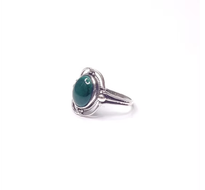 Handmade Oval Malachite <b>Dainty</b> <b>Ring</b> (2.5 Grams) 925 Silver Luxury Unisex Jewelry for Everyday Wear & Perfect Gift - Product Image 2