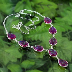 Collier en argent sterling 925 avec opale de feu rose, bijoux en pierres précieuses faits à la main, cadeau pour femmes, fiançailles, anniversaire, pendentif raffiné - Product Image 5
