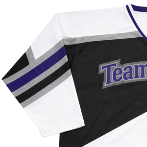 Maillot de hockey sur glace personnalisé par sublimation, noir, blanc, violet, uniforme d'équipe, maillot de hockey respirant pour hommes, vêtements de sport - Product Image 4