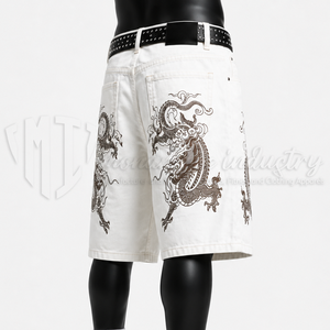 Pantalones Cortos de Mezclilla Personalizados con Logotipo Bordado, Estilo Vintage, Corte Recto, por Encima de la Rodilla, para Hombre - Product Image 4