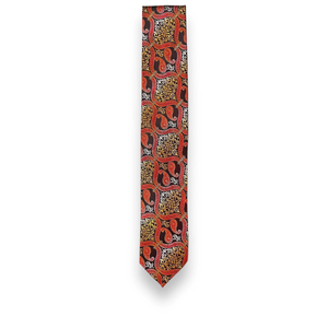 Corbata de seda tejida con diseño Paisley naranja Benon |   Corbata de Diseño de Lujo para Hombre |   Accesorio de Moda para el Cuello, Formal, para Bodas, Fiestas y Negocios - Product Image 1