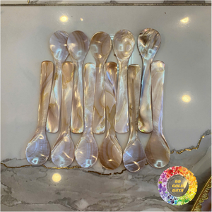 Custom Laser Engraved Logo Natural Nacre Mother of Pearl <b>Shell</b> Caviar Spoon Premium Quality Spoons - CARYLN - Product Image 3
