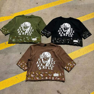 Camiseta Corta Oversize de Nuevo Diseño con Estampado Serigrafiado, Lavado Mineral, 100% Algodón de Alto Gramaje - Product Image 2