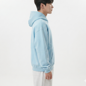Best Quality Baggy <b>Thick</b> Light Blue Hoodies <b>Men</b> No String Blank Fleece 100% Cotton Drop Shoulder Heavyweight <b>Hoodie</b> Manufacturer - Product Image 6