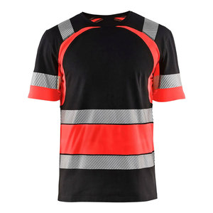 เสื้อยืดผ้าฝ้ายโพลีเอสเตอร์สะท้อนแสง Hi Vis สำหรับผู้ชาย เสื้อผ้าทำงานเพื่อความปลอดภัยมองเห็นได้ชัด เสื้อยูนิฟอร์มก่อสร้าง เสื้อยืดนิรภัยบนท้องถนน - Product Image 1