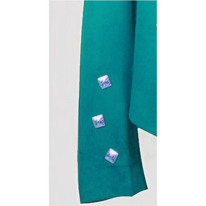 Turquoise <b>Wool</b> Prince Charlie Top Sell Jacket <b>Yellow</b> Tartan Vest Silver Buttons Factory Supplies 2026 - Product Image 4