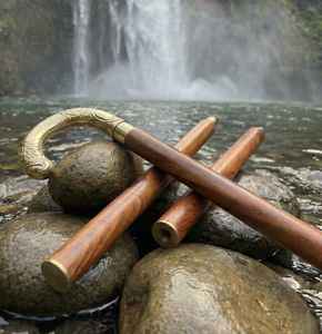 Bastón Plegable de Latón Personalizado con Mango de Latón Grabado, Bastón de Madera Hecho a Mano en Estilo Steampunk, Regalo para Uso Diario - Product Image 3