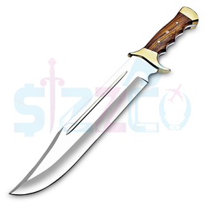 Cuchillo Bowie de Combate Hecho a Mano con Acero D2, Mango de Madera y Funda de Cuero, para Caza y Camping, Garantía de 3 Años, Regalo OEM para Él - Product Image 3