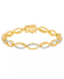 Bracciale infinito con accento di diamanti in targa d'oro | Macacy's - Product Image 1