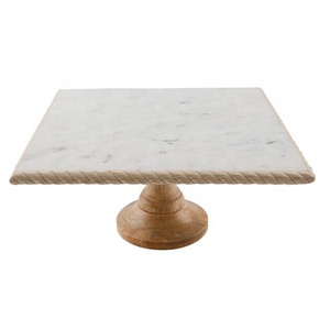 Haute qualité article décoratif pour la maison vente chaude nouveau Design 2025 Designer métal article de luxe marbre et métal gâteau support pour mariage - Product Image 4