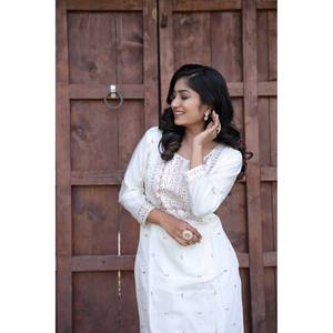 Party Wear <b>Top</b> and Bottom with <b>Sequins</b> Embroidery Work XL Size - Product Image 4