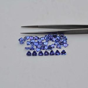 4mm Natural Tanzanite Faceted Trillion Cut Loose Semi Precious Gemstone Wholesale AAA + Deep Blue Tanzanite Stones Manufacturer - Product Image 4