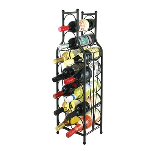 Organizador de Vino Vertical Moderno, Acabado en Hierro Negro Mate, Ahorro de Espacio, Estrecho, con Ruedas, Capacidad de 3L - Product Image 3