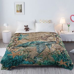 3D Printed Sea Turtles Soft Plush Flannel Throw Blanket Abstract Tortoise Blue Sea Animals Coral Fleece Blanket Gifts for Tur - Product Image 5