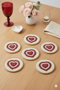 Premium Quality Embroidery <b>Beaded</b> <b>Coaster</b> with Detailed Handmade Work for Elegant Home Dining and Table Decoration - Product Image 2