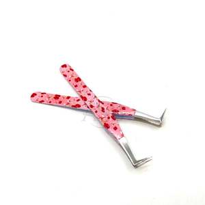 Pinzas para Pestañas con Diseño Personalizado, Agarre de Diamante, Acero Inoxidable de Primera Calidad, Punta de Fibra, Logotipo Privado - Product Image 5