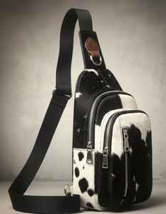 Bolso de Pecho Unisex de Cuero Genuino, Estilo Vintage, de Piel de Vaca, Bandolera, para Viajes, Aire Libre, con Cierre de Cremallera, LHCB-0002 - Product Image 3