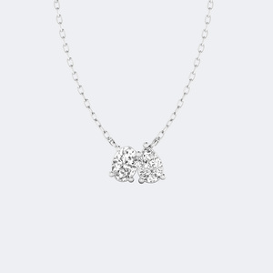 Collier pendentif Toi et Moi serti de diamants de laboratoire de 1,00 CTW, couleur E, plaqué or 9 carats, certifié - Product Image 2
