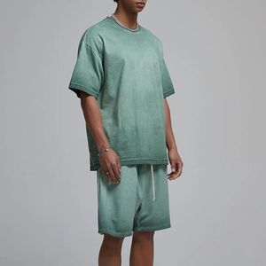 Nouvel Arrivage Ensemble T-shirt et Short Homme Décontracté Uni 2 Pièces Vente en Gros Broderie Logo - Product Image 6