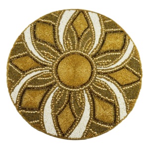 Decorative Color <b>Rounded</b> <b>Placemat</b> With Beads Design Pats For Home Decor Tableware Dinning Table Party and Wedding Design Pads - Product Image 3