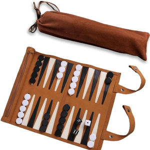 Jeu de backgammon personnalisé de grande taille pour adultes et enfants, jeu de société classique avec étui en cuir de qualité supérieure, jeux d'échecs - Product Image 3