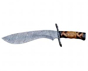 Handcrafted Patterned Steel Curved-Profile <b>Craft</b> Tool Mosaic Wood Handle Executive Display Piece - Product Image 2