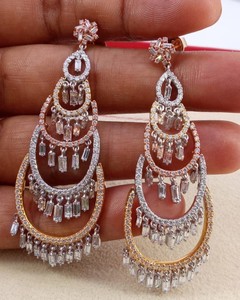 Jewelspaark 5.32 Ct Baguette White Natural <b>Diamond</b> Drop <b>Dangle</b> Trendy Ladies <b>Earrings</b> Rhodium Plated 925 Sterling Silver Custom - Product Image 3