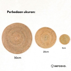 3 Manteles Individuales de Ratán, Tamaños 30cm, 20cm y 9cm - Product Image 1