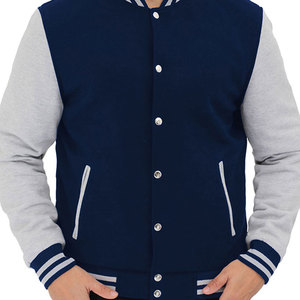 Varsity <b>Jacket</b> Embroidered Men's Varsity Letterman <b>Jackets</b> With <b>leather</b> Sleeve - Product Image 2