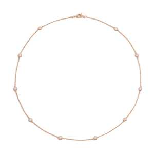 Lab Grown Diamond Christian Wedding <b>Statement</b> <b>Necklace</b> 14K 18K Solid Gold Bezel Setting Cable Chain 18 Inches Everyday Wear - Product Image 3