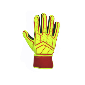 Leather Soft TPR Back Hand Impact Cut Resistant Safety <b>Gloves</b> Oil Field Work Premium Grain Goatskin Kevlar Liner Elastic Cuff - Product Image 2