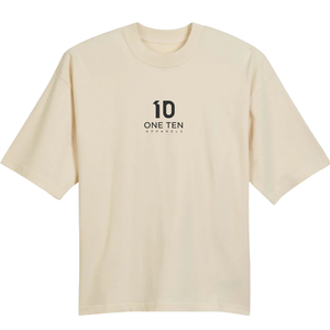เสื้อยืดโอเวอร์ไซส์ทรงบ็อกซี่ สีธรรมชาติ ผ้าฝ้ายพรีเมียม ทรงหลวม แขนสั้น สไตล์ลำลอง สตรีทแวร์ เสื้อเปล่า สำหรับงานสั่งทำ - Product Image 1