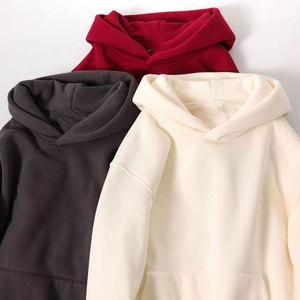 Wholesale Custom Logo <b>Pullover</b> Hoodie Heavyweight Cotton Fleece Hooded Sweatshirt for <b>Men</b> and Women - Product Image 1