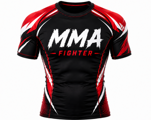Rashguard de grappling MMA à manches courtes personnalisé, haut de gamme, pour BJJ Jiu Jitsu, compression, entraînement, en spandex/polyester respirant - Product Image 6