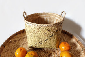 Handmade Thai Bamboo <b>Basket</b> Woven Storage <b>Hamper</b> Eco Friendly Natural Bamboo Organizer OEM Supplier Vietnam - Product Image 5