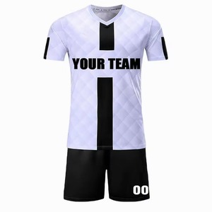 Ensemble de maillot de football personnalisé SkyLike pour hommes, col en V, manches courtes, couleur contrastée, respirant, chemise et short, kit uniforme - Product Image 3