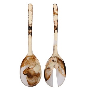 Cuillère à salade en résine de qualité supérieure, durable, émaillée, pour usage domestique et hôtelier, durable, sans danger pour les aliments, design ange, 2 pièces - Product Image 5