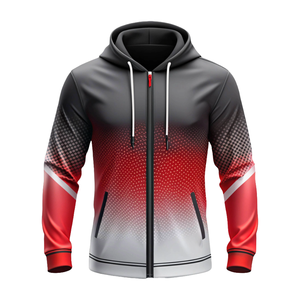 Sweat-shirt à capuche zippé pour homme, sublimation, imprimé dégradé, séchage rapide, coupe sportive, coupe régulière, vêtements d'automne - Product Image 5